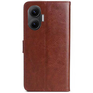 阿峻科科紅米turbo4pro手機殼翻蓋式皮套25053RT47C硅膠保護(hù)套Redmi Turbo4Pro全包防摔防爆軟邊錢包插卡磁 棕色@皮套+全屏鋼化膜+掛繩 紅米Turbo4Pro