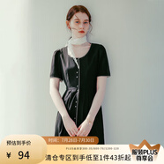 范思藍(lán)恩巴黎假日 法式氣質(zhì)連衣裙女夏季赫本風(fēng)顯瘦裙子24FS12059 黑色 S