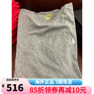 Polo Ralph Lauren拉夫·勞倫男裝短袖T恤 休閑純色小馬標(biāo)圓領(lǐng)打底衫 504 GREY HTR 灰色 XL （100KG左右）