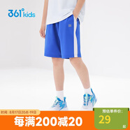 361°361°兒童短褲夏季男童透氣運動(dòng)褲梭織五分褲藍160