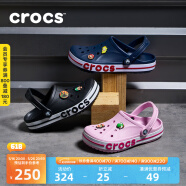 crocs卡駱馳洞洞鞋貝雅卡駱班輕便耐磨一腳蹬休閑鞋|205089 黑色/白色-066 41 /42(260mm)