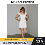 UR2025夏季新款女波嬉風(fēng)氣質(zhì)系帶打攬超短款連衣裙UWG750105 本白 XS