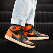耐克（NIKE）Air Jordan 1 AJ1 豬油 扣碎籃板 漆皮 做舊 555088-028 575441-028 GS 35.5