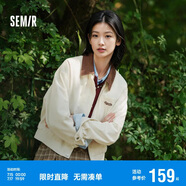 森馬外套女小個子鹽系百搭潮流寬松春秋撞色翻領(lǐng)夾克109524108003