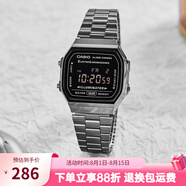 卡西歐（CASIO）手表 小春同款 情侶經(jīng)典復(fù)古小方塊 時尚學(xué)生表小金表 A168WGG-1B 男款