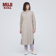 無印良品 MUJI 女式 法蘭絨 立領(lǐng)連衣裙  外套 秋冬穿搭 BC2F9C3A 米色 XS 150/76A
