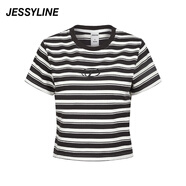 Jessy linejessyline杰茜萊條紋短袖款T恤 412201139 灰色 XS
