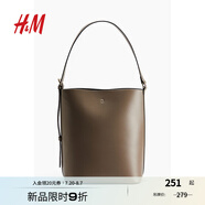 H&M女士包袋2025夏季新款手提包附帶小包時尚通勤購物包1278242 深米色