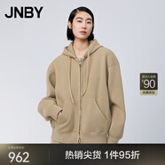 JNBY/江南布衣春秋毛針織衫舒適寬松休閑連帽開襟開衫長袖5O1310240 250/卡其 S