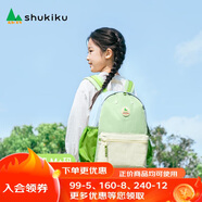 SHUKIKU兒童書包1-3年級(jí)小學(xué)生書包超輕防潑水透氣背包綠豆薄荷M+碼