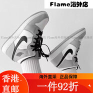 耐克NIKE Air Jordan 1 Mid AJ1煙灰男子中幫運(yùn)動(dòng)籃球鞋 554724-0 40