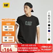 CAT卡特春新品男涼感設計反光logo印花短袖T恤輕戶(hù)外 黑色 M