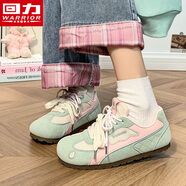 回力女鞋夏季德訓(xùn)鞋女2025新款網(wǎng)面透氣鞋子女復(fù)古百搭休閑運動板鞋潮 綠/粉紅 -【小檸檬】 37