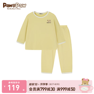 PawinPaw【3A抗菌】小熊童裝春夏季男女童家居服套裝睡衣 Yellow黃色/30 150 cm