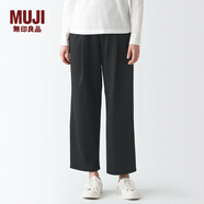 無(wú)印良品 MUJI 女式 彈力薄款 直筒褲 DGH05C2S 黑色 M