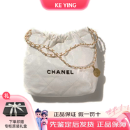 香奈兒（Chanel）女包托特包 22bag系列小號真皮垃圾袋包送女友國慶中秋禮品禮物 白色黑字22bag小號35*37*8
