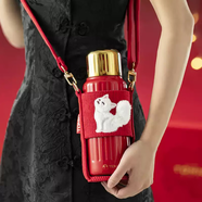 TOMIC特美刻純鈦燜杯保溫杯女貓咪杯2025踏青組合禮盒壺500ml 紅色