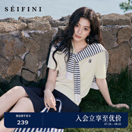詩凡黎（'SEIFINI）詩凡黎涼感天絲老錢萊賽爾POLO絞花針織衫25夏新薄圓領(lǐng)短袖開衫女 本白色 polo領(lǐng) M