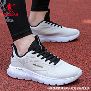 喬丹QIAODAN男鞋運(yùn)動(dòng)鞋男2025新款皮面保暖防水休閑鞋減震跑步鞋 古瓷白/黑色-208 43