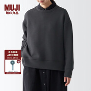 無印良品MUJI 女式 雙層編織 毛圈 運(yùn)動衫 女士衛(wèi)衣外套女款衣服 BB2NQA3A 炭灰色 M