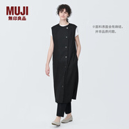 無(wú)印良品（MUJI） 女式 麻混 彈力 背心連衣裙 女裝裙子夏季背心裙  BC2IHC4S 黑色 L (165/88A)
