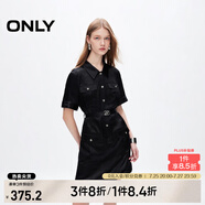 ONLY夏季休閑百搭POLO領高腰顯瘦短裙連衣裙女|124207106 H1Z 黑色 M (165) 84A
