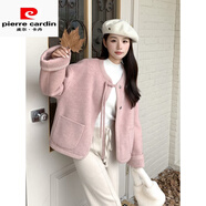 皮爾卡丹（pierre cardin）粉色小香風(fēng)甜美短款毛呢外套女2025春季新款小個子氣質(zhì)新中式大衣 粉色優(yōu)質(zhì)版 XS  【85斤-95斤】