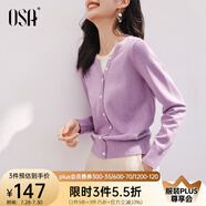 歐莎（OSA）落日橘假兩件短款針織衫內(nèi)搭打底毛衣女上衣2025年秋新款可外穿 紫色 S
