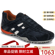 健樂士（GEOX）鞋子男鞋休閑鞋系帶低幫球鞋百搭藍(lán)色春秋25新款德訓(xùn)鞋平底鞋 藍(lán)色/黑色U4207L02214C4002 42