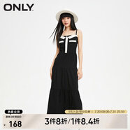 ONLY秋冬時(shí)尚V領(lǐng)蛋糕裙吊帶中長款連衣裙女|123407018 H1Z 黑色BLACK XS 155/76A