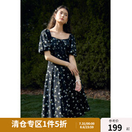 獨束大碼女裝清新抽褶高腰露肩兩穿連衣裙2024夏季新款甜美碎花裙 自由蒲公英 2XL (尺碼：4)