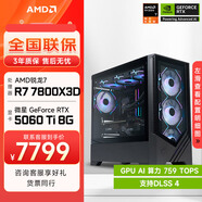 微星 銳龍5 9600X/RTX5060顯卡電競(jìng)臺(tái)式組裝電腦主機(jī)整機(jī)DIY組裝機(jī)三角洲行動(dòng)游戲整機(jī)全套 7800X3D+RTX5060Ti 16G丨配置五