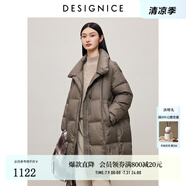 迪賽尼斯（DESIGNICE）冬季新款白鵝絨高級感通勤外套純色立領(lǐng)羽絨服女 褐色 M