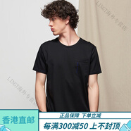 ELLE HOMME官方旗艦男士T恤微彈色刺繡logo口袋圓領短袖EDT92085 碳黑 M