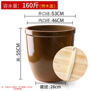 老式水缸家用儲水土陶花蓮?fù)ピ呼~缸造景腌菜缸發(fā)酵缸荷花缸醋醬缸 瘦高款 160斤 帶蓋