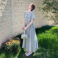 JPUZ法式森系清新甜美上衣拼接半身裙兩件套2025年夏裝一整套洋氣套裝 套裝 【好貨優(yōu)選】 S 【建議85--95斤】