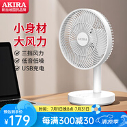 愛家樂AKIRA桌面usb充電長續(xù)航小型迷你循環(huán)風扇多檔調(diào)節(jié)辦公室宿舍適用 白色FS-201