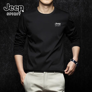 JEEP SPIRIT吉普純棉長袖t恤男秋款重磅透氣修身中年打底衫高端親膚休閑男裝