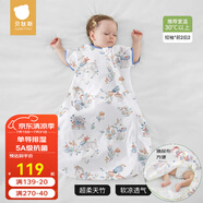 貝肽斯睡袋嬰兒夏天空調(diào)房寶寶睡袋新生兒童一體防踢被幼兒防驚跳連體衣 【短袖】（前2后2 30℃+）獨(dú)角獸 M碼 建議身高65-85cm