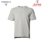 THOM BRIELLETB四道杠背后織帶潮流短袖T恤抖音網(wǎng)紅INS湯姆潮牌男女情侶TEE恤 【淺灰色】 XS 00碼
