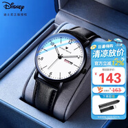 迪士尼（Disney）男士手表時(shí)尚潮流雙日歷石英表初中高中學(xué)生青少年手表男白色皮帶