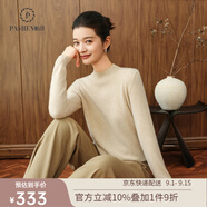 帕什【25新款新色】半高領(lǐng)羊絨衫女100山羊絨百搭針織打底毛衣女ps-02 米駝 L (105-120斤)