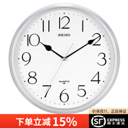SEIKO日本精工時鐘客廳掛鐘掛墻石英鐘中式輕奢鐘表創(chuàng)意現(xiàn)代簡約免打孔 QXA747S（磨砂邊框）