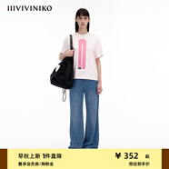 IIIVIVINIKO「JEN UMAN合作系列」貼布繡合身T恤女C330510335A 淺粉 L