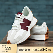 NEW BALANCE NB327官方休閑鞋女鞋夏季復(fù)古增高鞋潮流百搭低幫輕便軟底運(yùn)動(dòng)鞋 灰色/米白/酒紅 WS327KA 38 (腳長24.5cm)