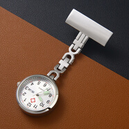 博世源高品質(zhì)醫院用護士表掛表雙日歷衛校秒表簡(jiǎn)約夾子胸表懷表手表便攜 雙日歷-銀色