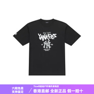 美職棒（MLB）紐約洋基隊基礎系列 SS25 純色寬松休閑透氣百搭Logo字母印花運動(dòng) 黑色 2XL