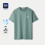 HLA海瀾之家t恤男女情侶裝2025新品國風(fēng)涼感半袖上衣男夏季短T打底衫 中綠T XL 180/96A