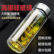 富光摔不爛鋼化玻璃杯500ml耐摔高溫硼硅雙層玻璃杯保護(hù)套男士茶杯 新店開業(yè)【首單優(yōu)惠】鋼本色500-