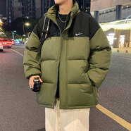 高端加厚羽絨棉服外套男冬季新款保暖防寒立領(lǐng)棉襖面包服男士棉衣 軍綠 XL 建議145-165斤